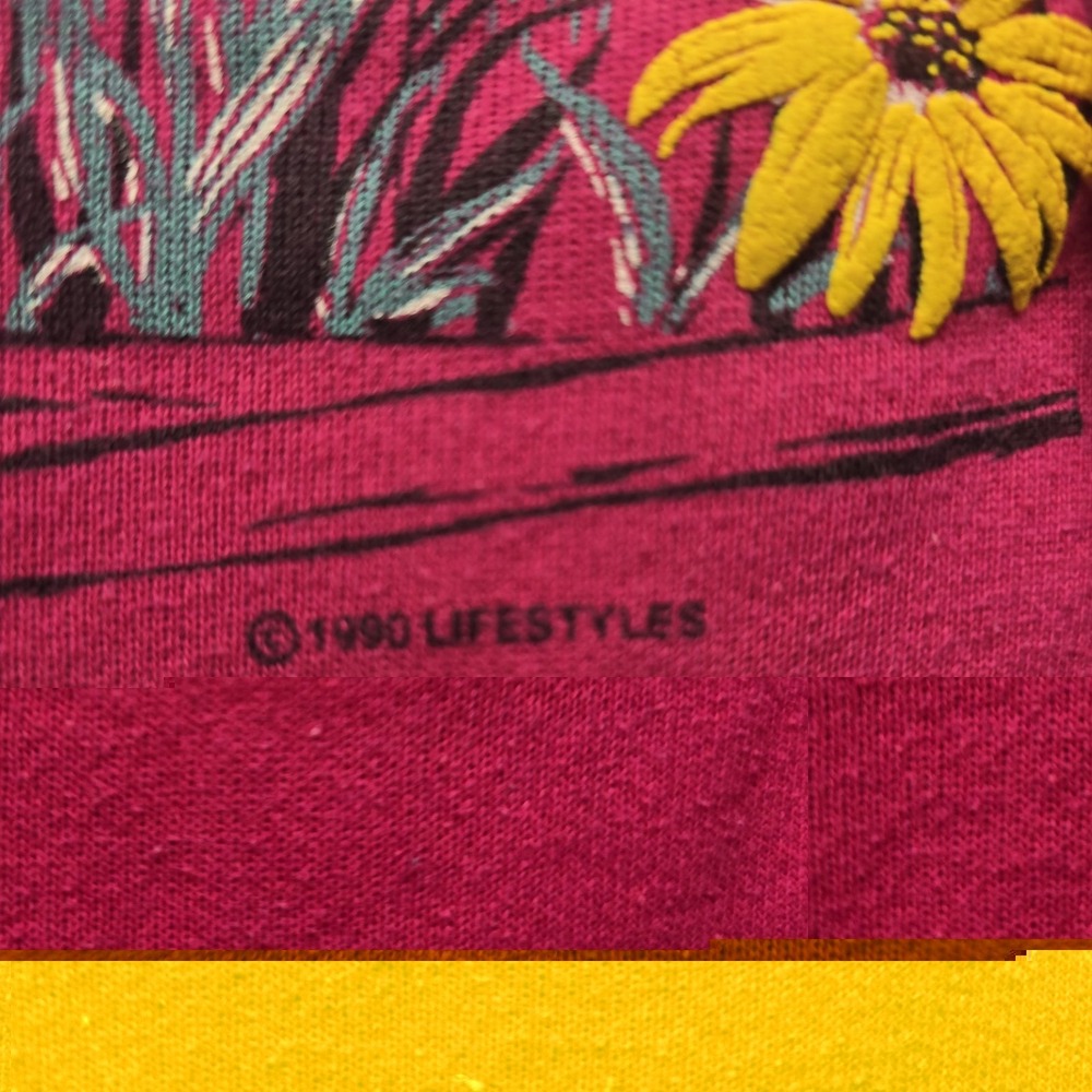 Vintage Flower Sweatshirt 90s Lifestyles Brand Large - Picture 4 of 6